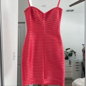 BCBGMaxAzria Lillie Coral Reef Strapless Dress US2